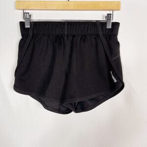 Reebok Womens XSmall XS Black Mesh Workout Shorts Activewear Elastic Waistband